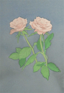 透明水彩 薔薇の花